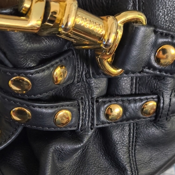 Y2K Steven By Steve Madden Black Leather Studded Shoulder Bag - Vintage - Picture 10 of 11